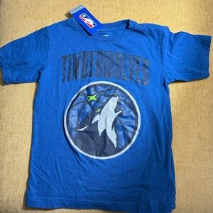 Minnesota Timberwolves T-Shirt Kids XS Blue Short Sleeve Basketball Tee